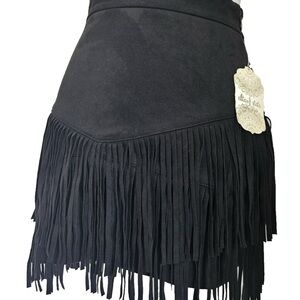 Altar'd State Black Ruffled Mini Skirt Night Out